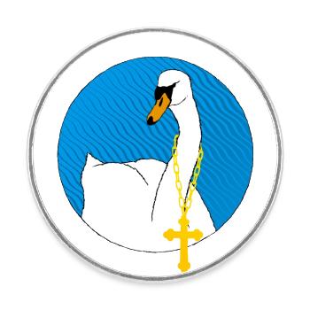 Lohengrin : Mon cher cygne ! (tour) - Magnet rond - blanc - Devant