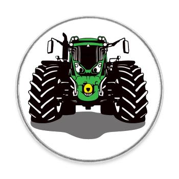 tracteur, tracteur, agriculture, agriculture, agriculteur - Magnet rond - blanc - Devant