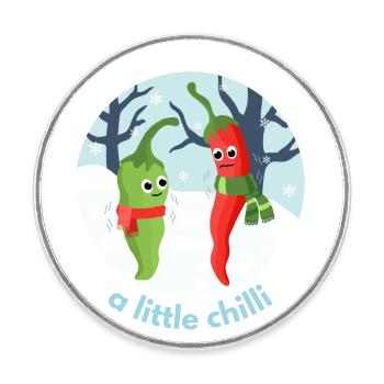 A little chilli - Runder Kühlschrankmagnet - Weiß - Vorne