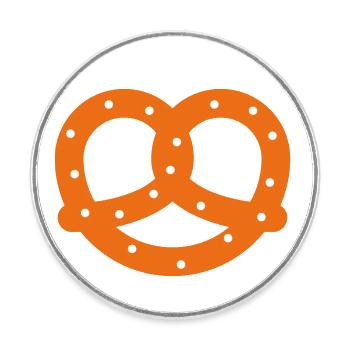 Brezel Grafik / Illustration - Runder Kühlschrankmagnet - Weiß - Vorne