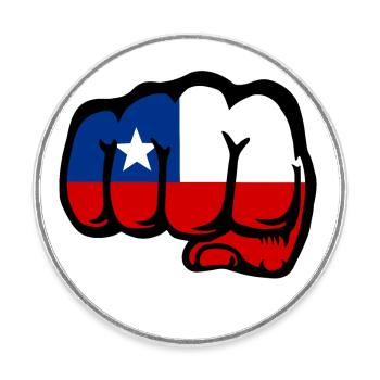 Chile Flagge Faust - Runder Kühlschrankmagnet - Weiß - Vorne