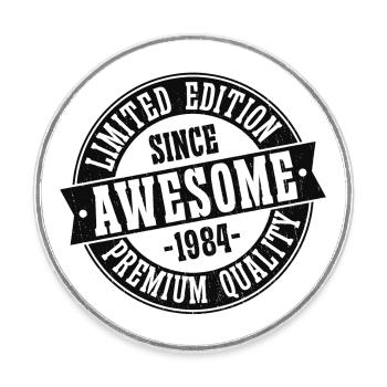 Great since 1984 Vintage Vintage Birthday - Round  fridge magnet - white - Front