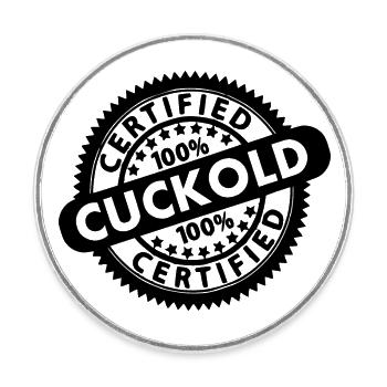 cuckold - Round  fridge magnet - white - Front