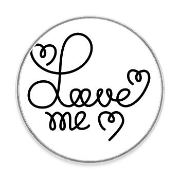Love Me - Round  fridge magnet - white - Front