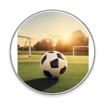 "Fußball" - Runder Kühlschrankmagnet - Weiß - Vorne