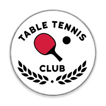 Club de tennis de table (raquettes de tennis de table) - Magnet rond - blanc - Devant