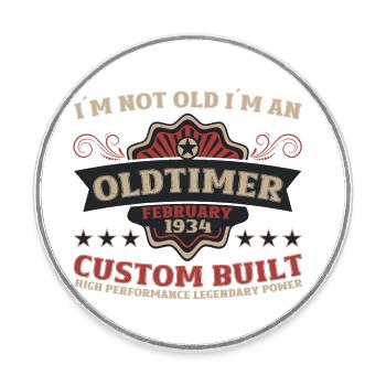 90th Birthday Vintage February Vintage 1934 - Round  fridge magnet - white - Front