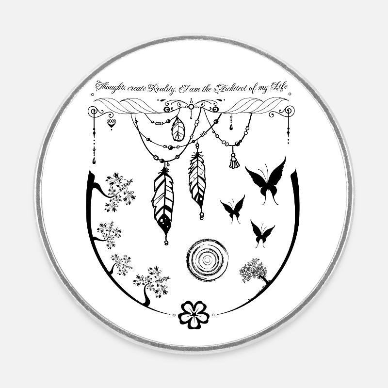 Architecte - Magnet rond - blanc