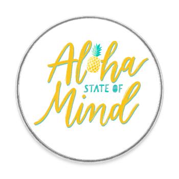 Aloha - Runder Kühlschrankmagnet - Weiß - Vorne