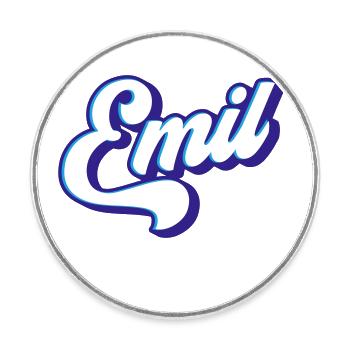 Emil | Farben änderbar - Runder Kühlschrankmagnet - Weiß - Vorne