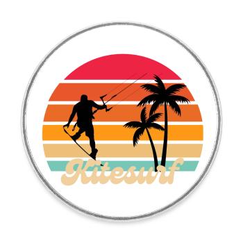 Kitesurf - Round  fridge magnet - white - Front