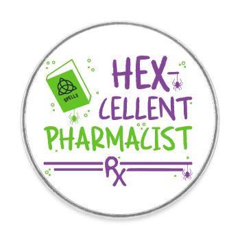 Pharmacist Halloween - Runder Kühlschrankmagnet - Weiß - Vorne