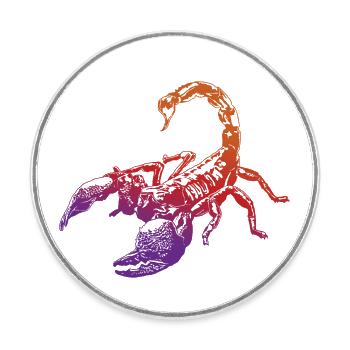 Coole Skorpion-Insektenskizze Grafik Skorpion-Liebhaber - Runder Kühlschrankmagnet - Weiß - Vorne