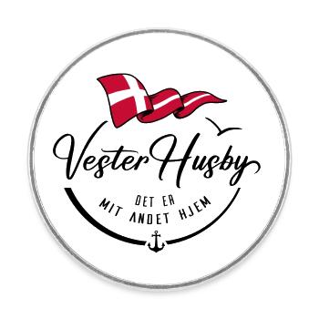 VESTER HUSBY - Ma deuxième maison - b - Magnet rond - blanc - Devant