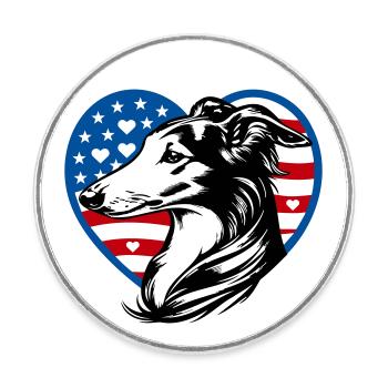 Cœur de Silken Windsprite USA - Magnet rond - blanc - Devant