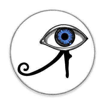 Oeil spirale - Magnet rond - blanc - Devant