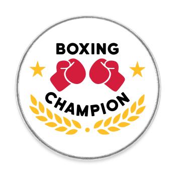 Boxing champion (boxing gloves, laurel wreath) - Round  fridge magnet - white - Front