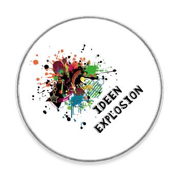 Ideen Explosion - für schlaue und clevere Köpfe - Runder Kühlschrankmagnet - Weiß - Vorne