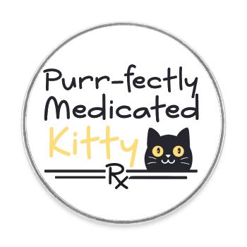 Apotheke Katze - Runder Kühlschrankmagnet - Weiß - Vorne