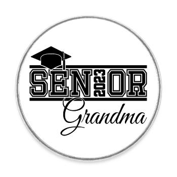 Senior 2023 Grand-mère fière grand-mère de diplômé - Magnet rond - blanc - Devant