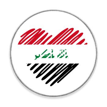 Iraq Heart Flag - Round  fridge magnet - white - Front