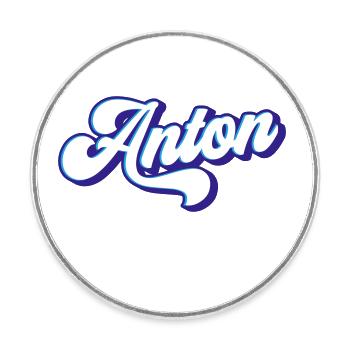 Anton | Couleurs changeantes - Magnet rond - blanc - Devant