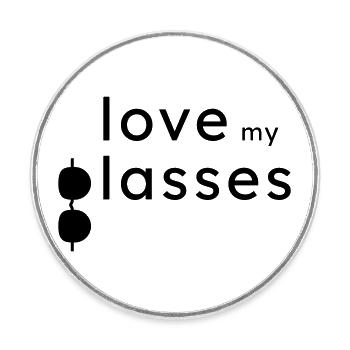 Love my Glasses - Round  fridge magnet - white - Front