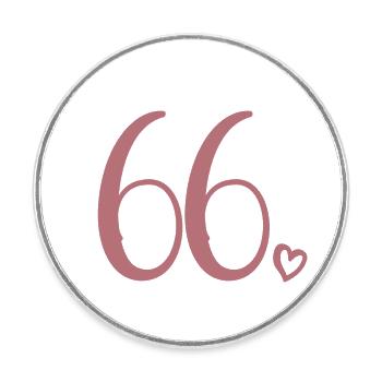 Süße Nummer 66, 66 Jahre alt, 66. Geburtstag Geschenk - Runder Kühlschrankmagnet - Weiß - Vorne