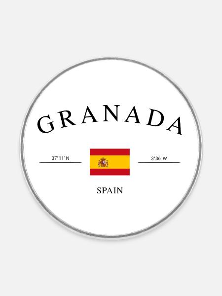 Granada Spanien – Urlaub Souvenir & Geschenk - Runder Kühlschrankmagnet - Weiß