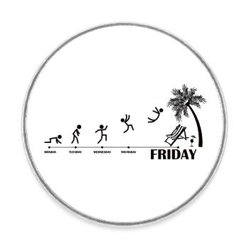 Finally Friday - Round  fridge magnet - white - Front