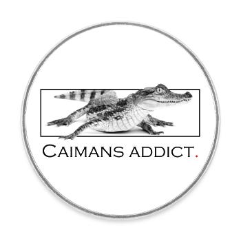 Caimans addict - Round  fridge magnet - white - Front