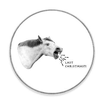 Last Christmas?! - Round  fridge magnet - white - Front