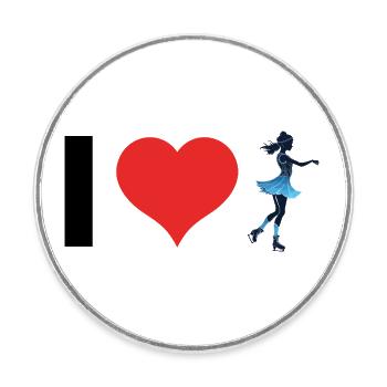 I love Skating - Figure Skationg Design - Round  fridge magnet - white - Front
