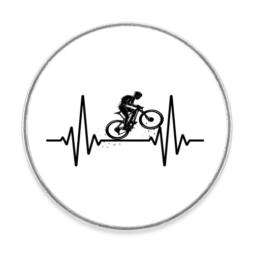 MTB Herzschlag | Mountainbike Herzfrequenz Fahrrad - Runder Kühlschrankmagnet