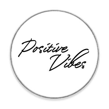 Ondes positives - Magnet rond - blanc - Devant