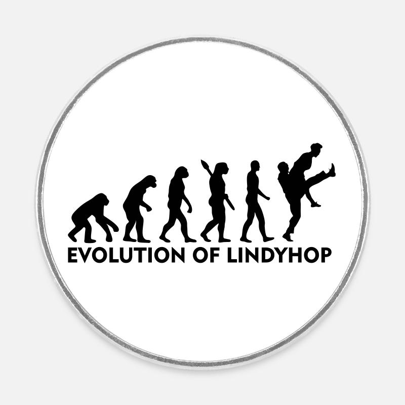 2024 Evolution of Lindy Hop . Jump4Joy. one - Round  fridge magnet - white