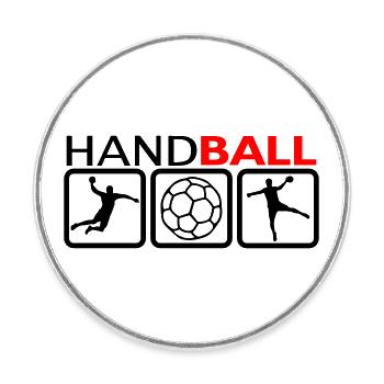 Handball - Runder Kühlschrankmagnet - Weiß - Vorne