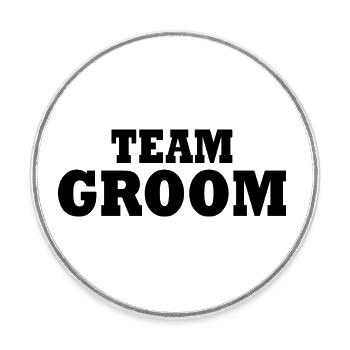 Team groom - Magnet rond - blanc - Devant