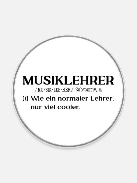 Musiklehrer Definition - Runder Kühlschrankmagnet - Weiß