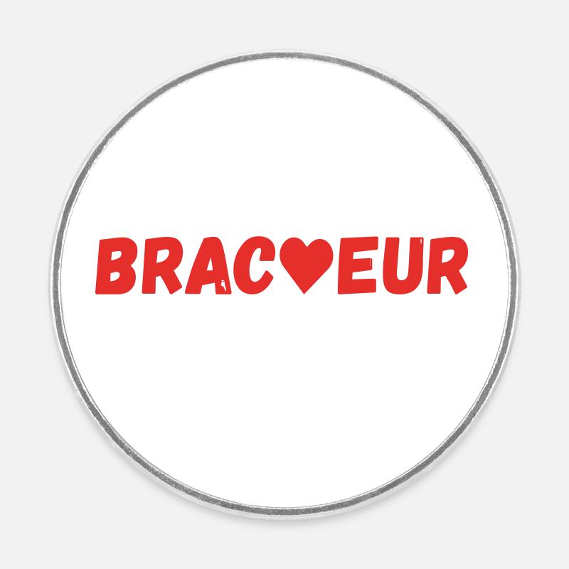 Bracœur de la Saint valentin - Magnet rond - blanc