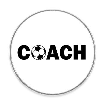 Coach - Round  fridge magnet - white - Front
