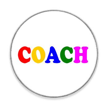 Coach - Round  fridge magnet - white - Front