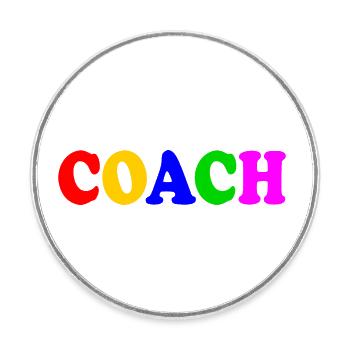 Coach - Round  fridge magnet - white - Front