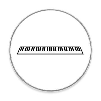 Piano Piano Playing Classical Music Instrument - Round  fridge magnet - white - Front