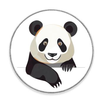 Niedlicher Panda - Runder Kühlschrankmagnet - Weiß - Vorne