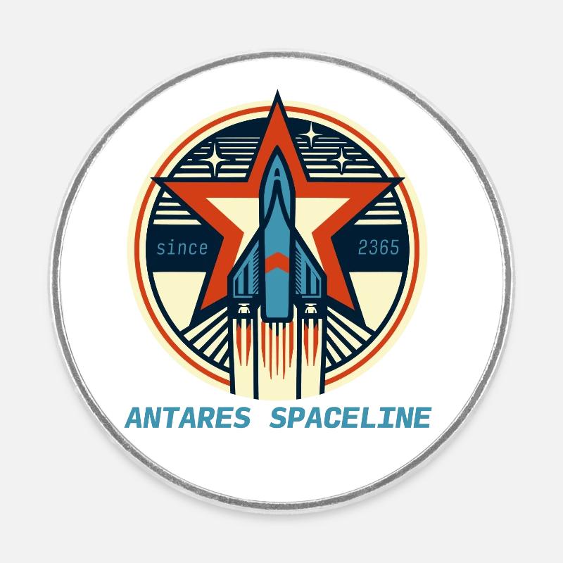 Antares Spaceline - Round  fridge magnet - white