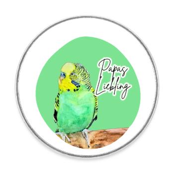 Geschenke für Wellensittichfreunde Papas Liebling - Runder Kühlschrankmagnet - Weiß - Vorne
