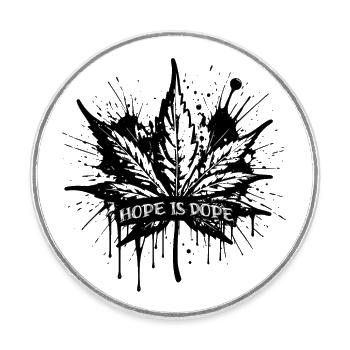 HOPE IS LEAF! - Runder Kühlschrankmagnet - Weiß - Vorne