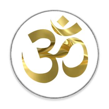 OM - Runder Kühlschrankmagnet - Weiß - Vorne