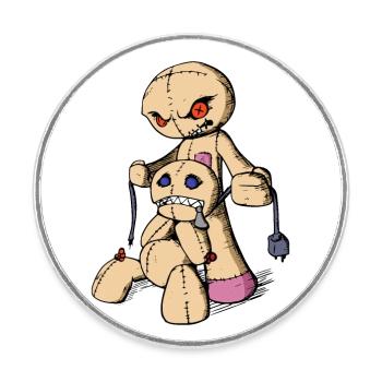 Killing Voodoo is thinking you - Round  fridge magnet - white - Front